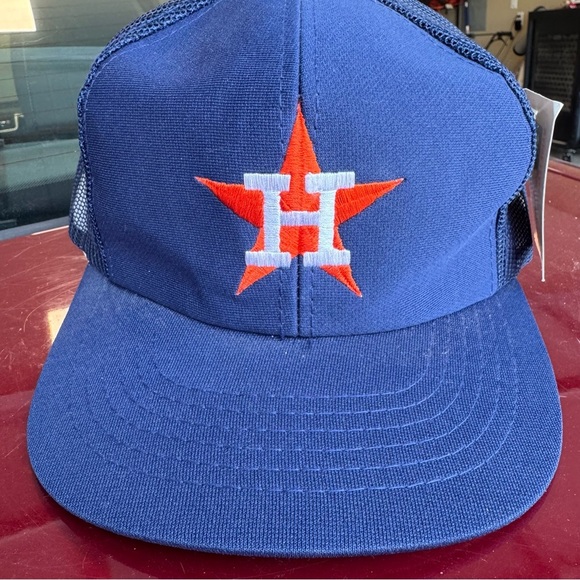 Vintage Houston Astros Snapback Hat 90s Sports Specialties MLB Mesh Trucker NWT - Picture 1 of 8